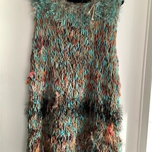 Hand Knitted Gorgeous sleeveless sweater size 1X. One of a kind
